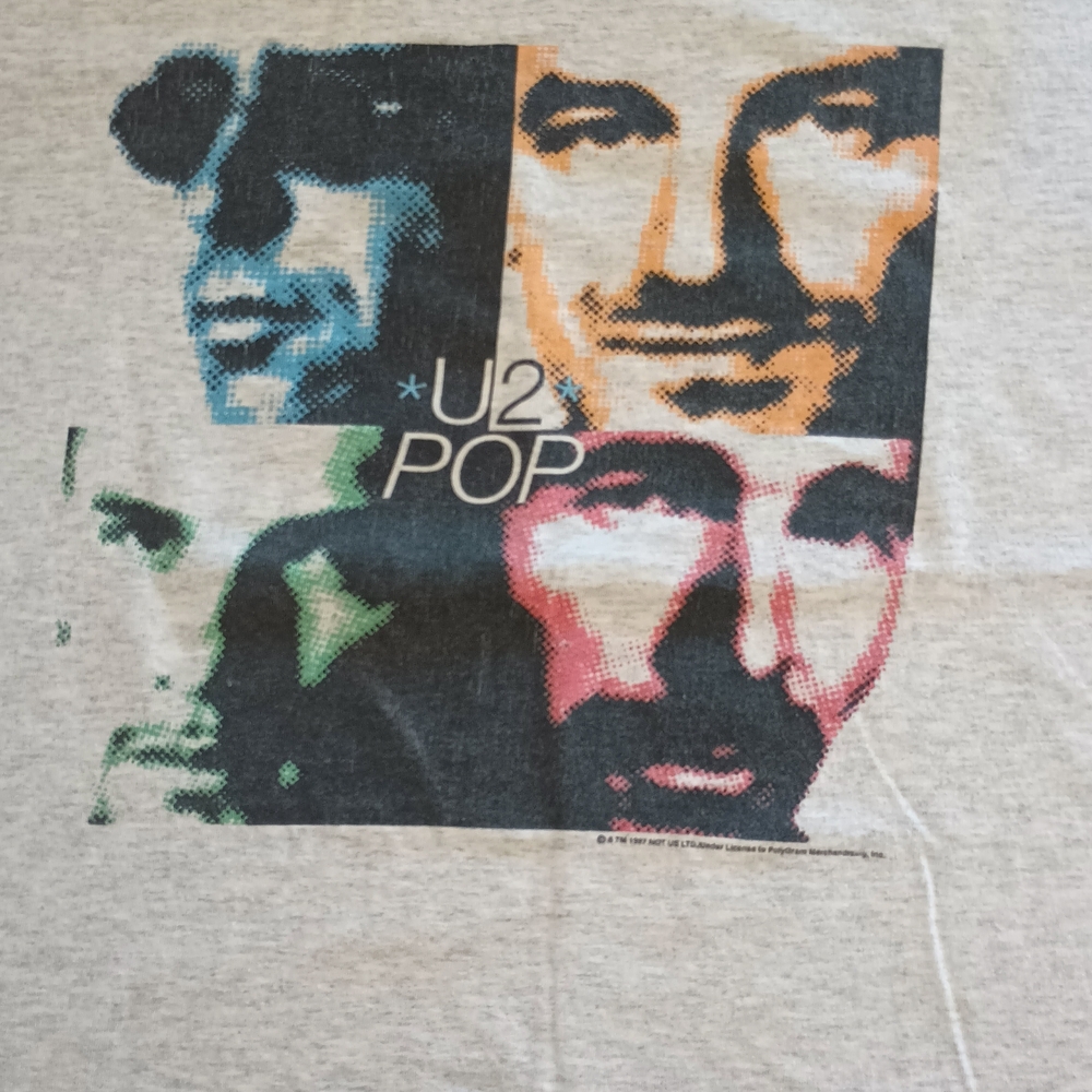 U2 Pop Graphic Gray T-Shirt